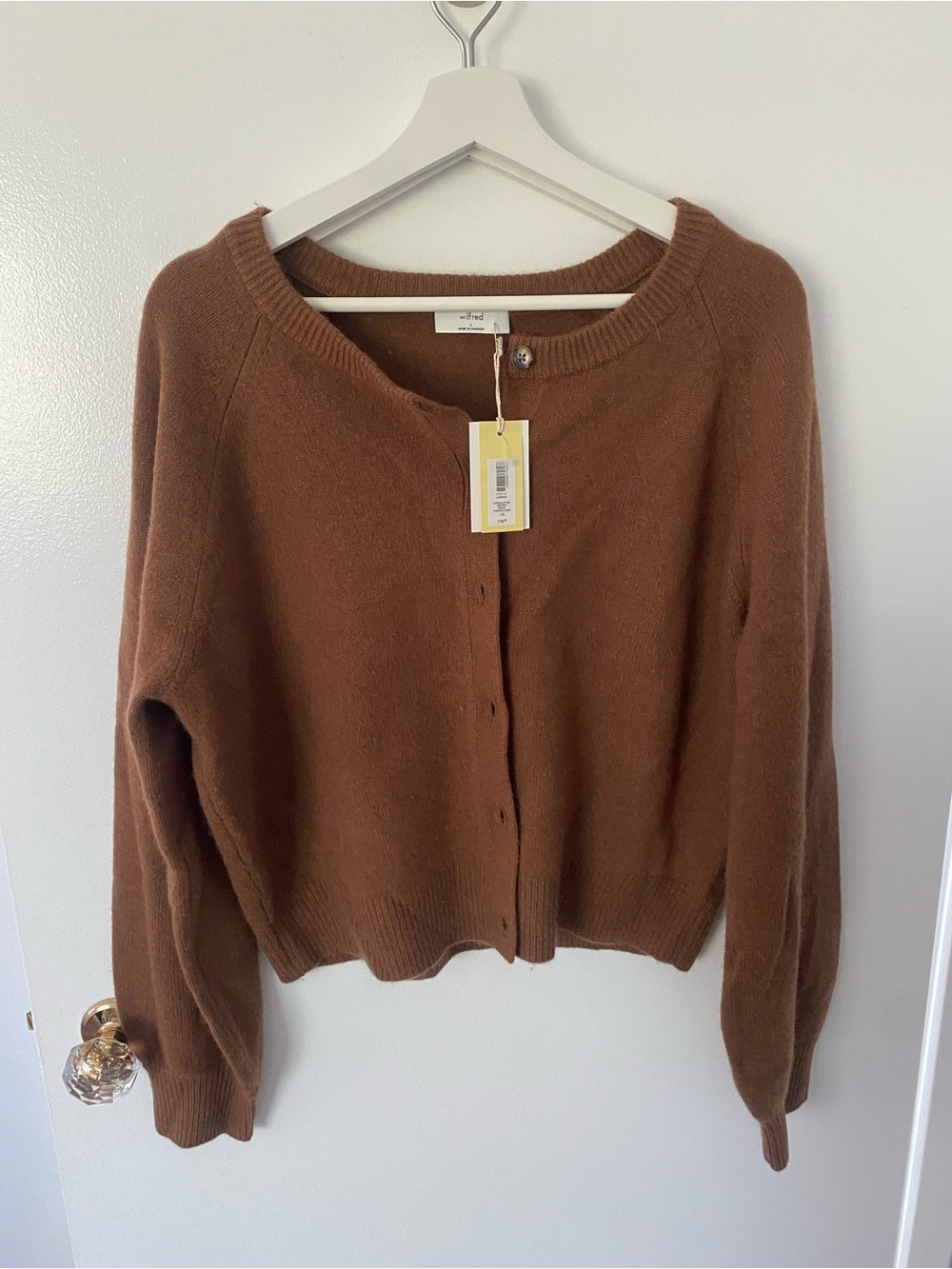 Wilfred Chocolate Classic Chestnut Knit Cardigan